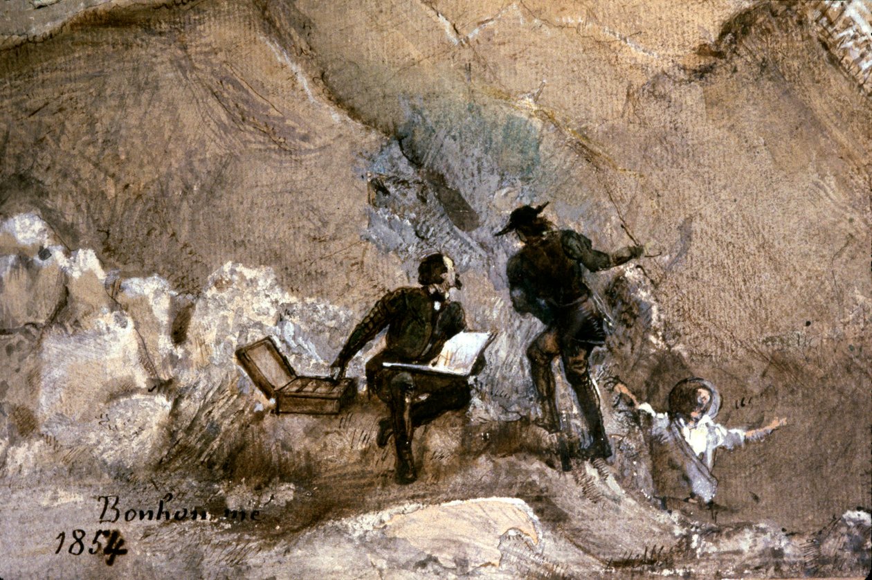 Ignace Francois Bonhomme يرسم في الهواء الطلق بواسطة إجناس فرانسوا بونهوم