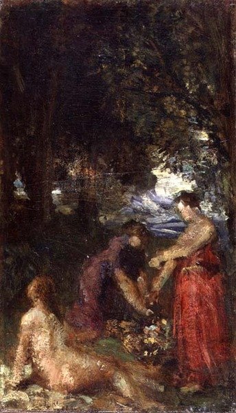 السباحون (زيت على قماش) بواسطة Ignace Henri Jean Fantin Latour