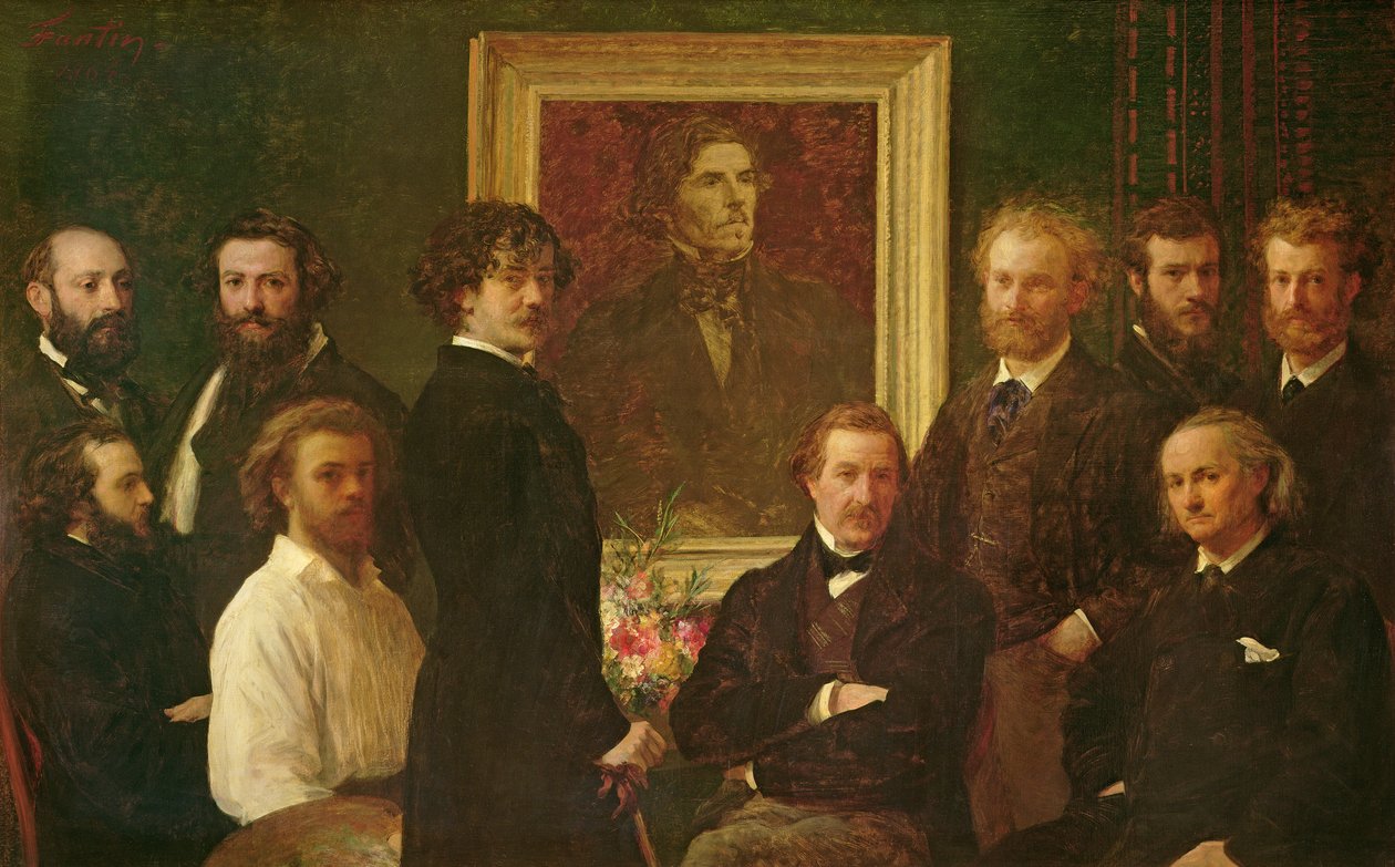 تحية لديلاكروا بواسطة Ignace Henri Jean Fantin Latour