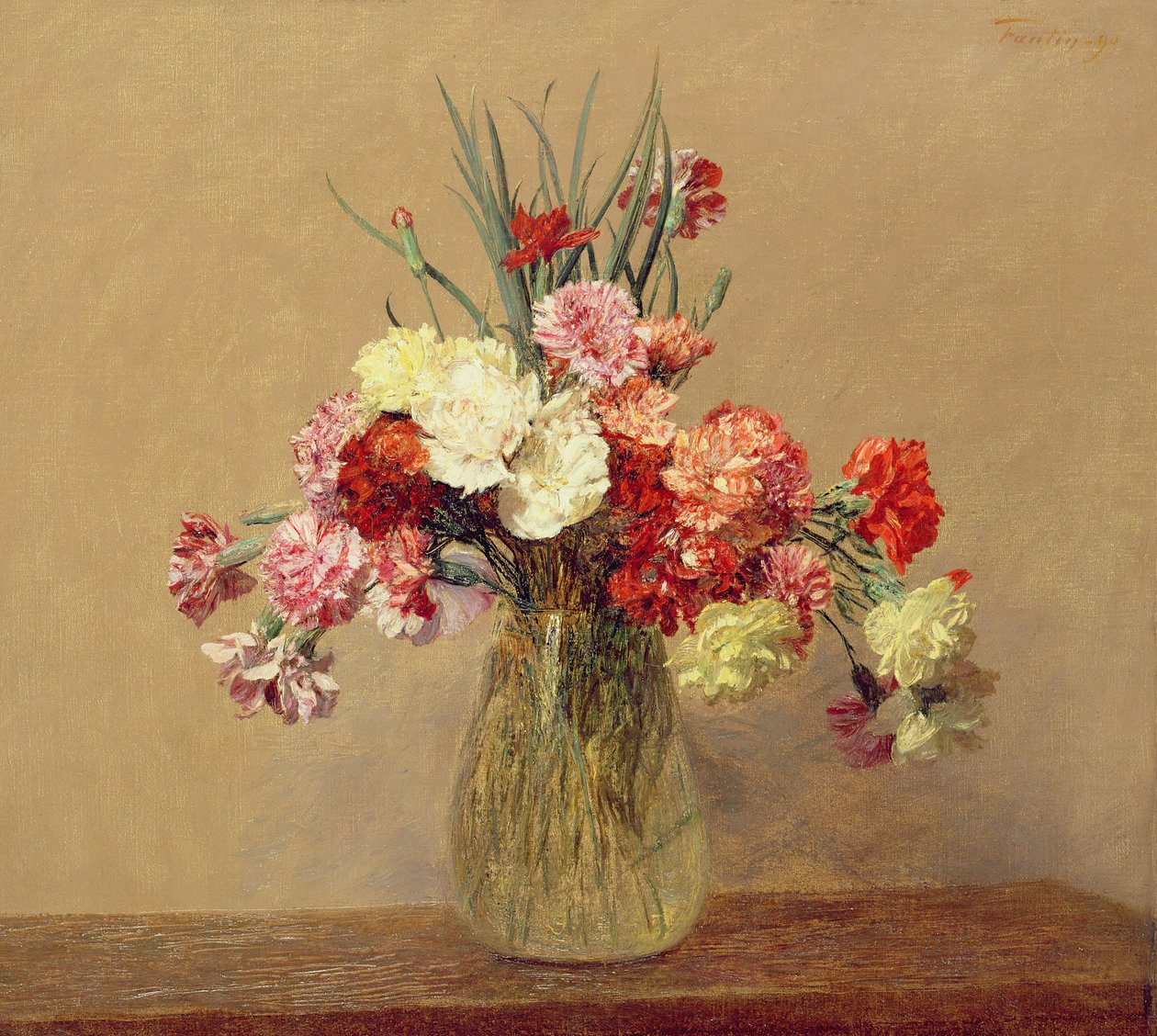 باقة القرنفل 1890 بواسطة Ignace Henri Jean Fantin Latour