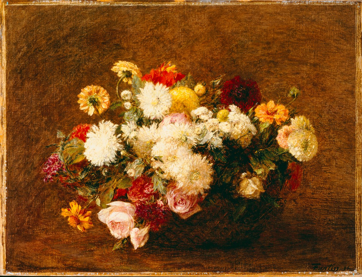 باقة زهور 1894 بواسطة Ignace Henri Jean Fantin Latour