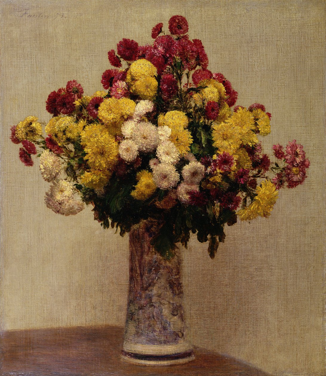 أقحوان في إناء 1873 بواسطة Ignace Henri Jean Fantin Latour