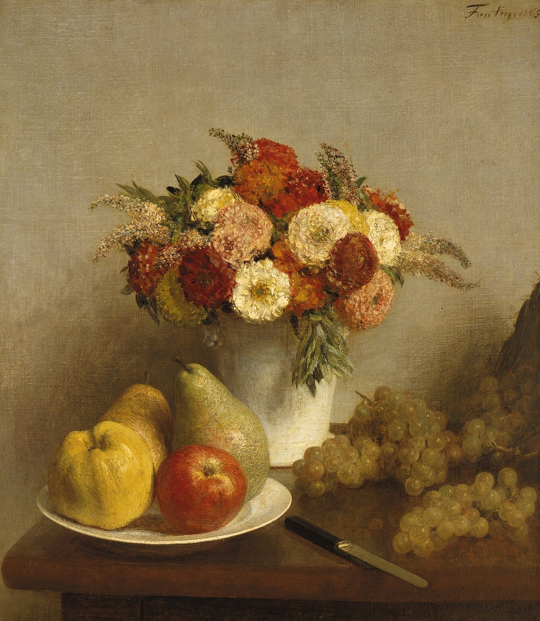 الزهور والفواكه ، 1865 بواسطة Ignace Henri Jean Fantin Latour