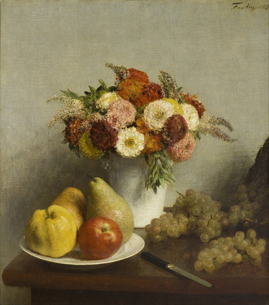 الزهور والفواكه ، 1865 بواسطة Ignace Henri Jean Fantin Latour