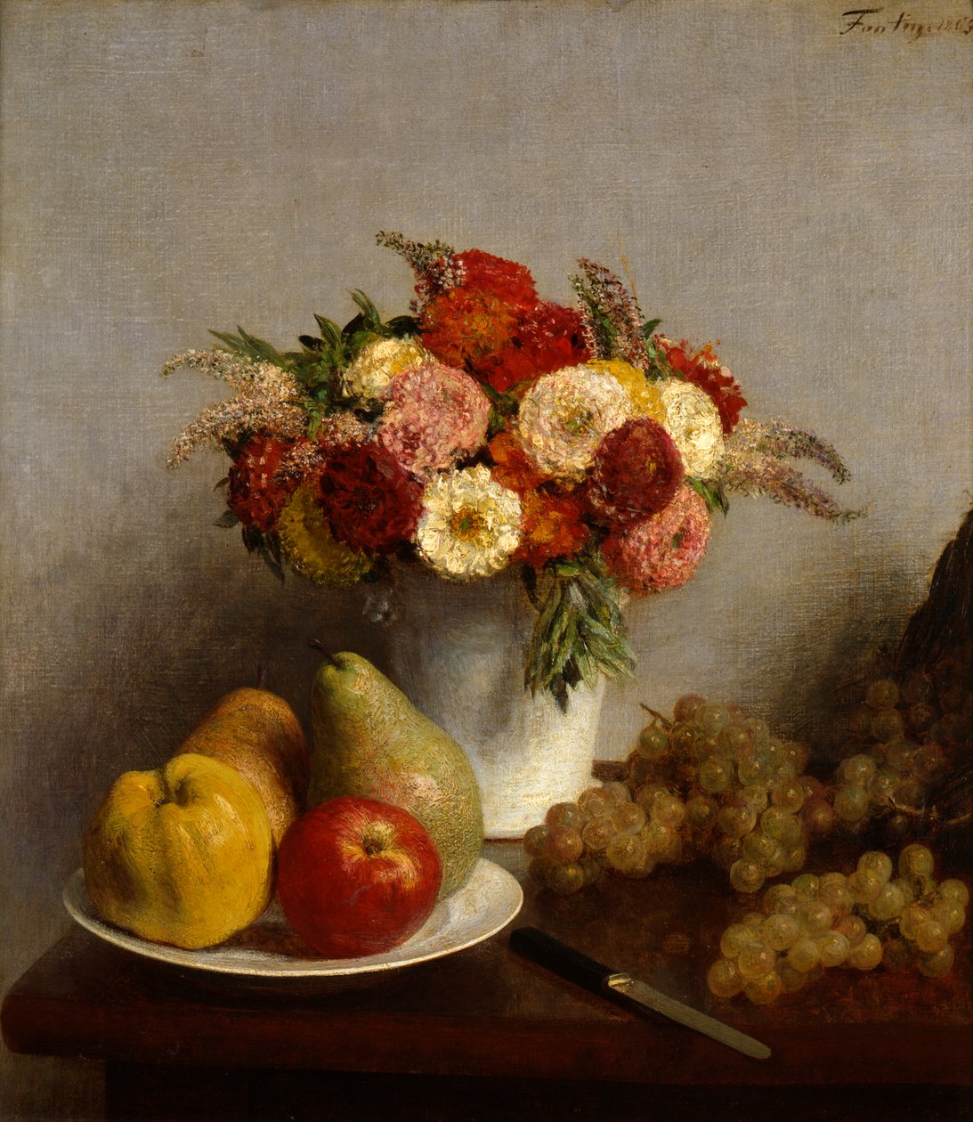 فواكه وأزهار 1865. بواسطة Ignace Henri Jean Fantin Latour