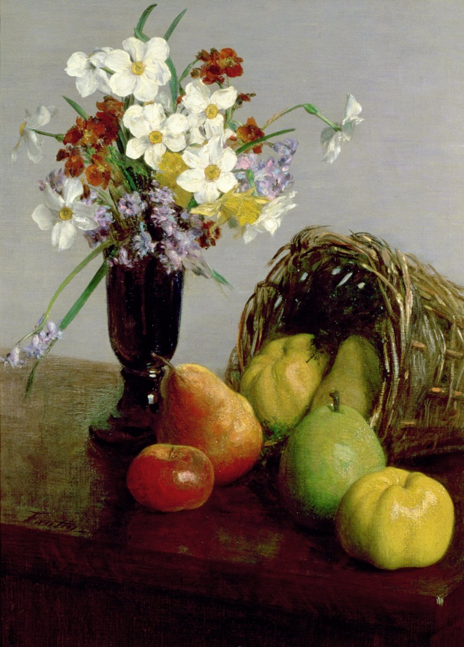 فواكه وأزهار 1866 بواسطة Ignace Henri Jean Fantin Latour
