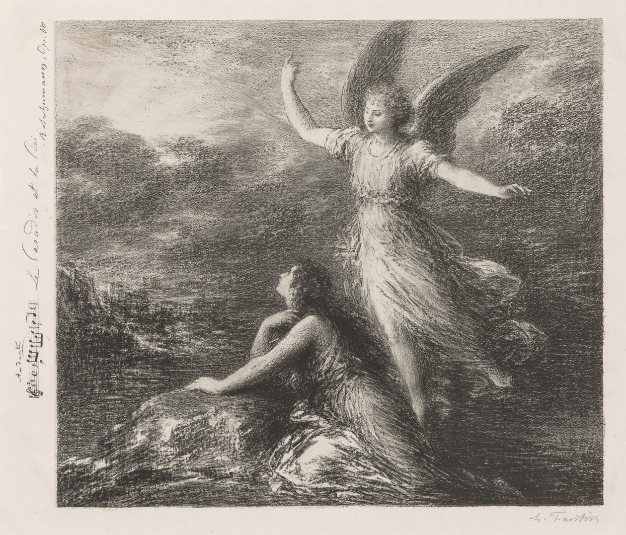 الجنة والبيري. بواسطة Ignace Henri Jean Fantin Latour