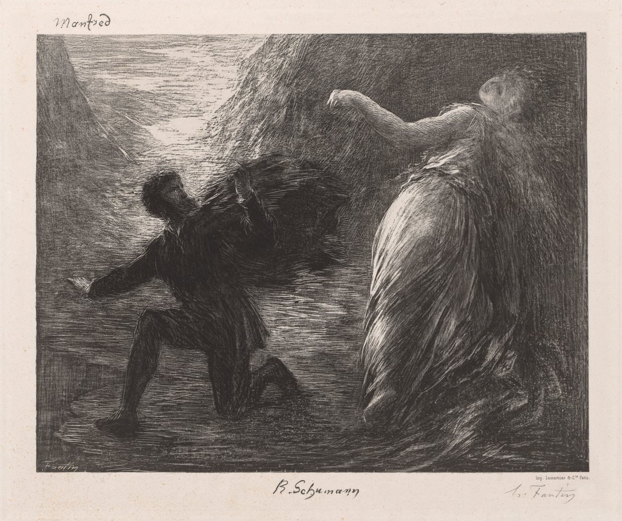 مانفريد وأسترتي ، 1879. بواسطة Ignace Henri Jean Fantin Latour