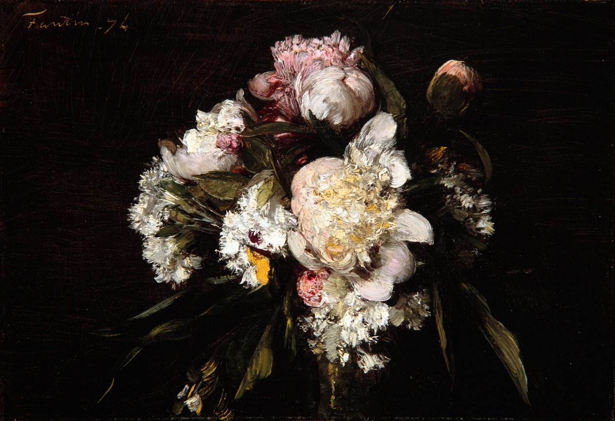 الفاوانيا والقرنفل الأبيض والورود 1874 بواسطة Ignace Henri Jean Fantin Latour