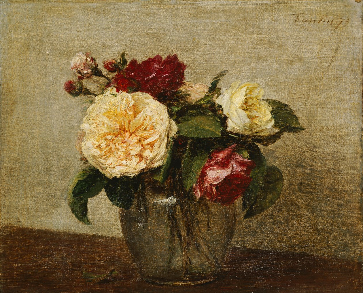 الورود الحمراء والصفراء ، 1879 بواسطة Ignace Henri Jean Fantin Latour