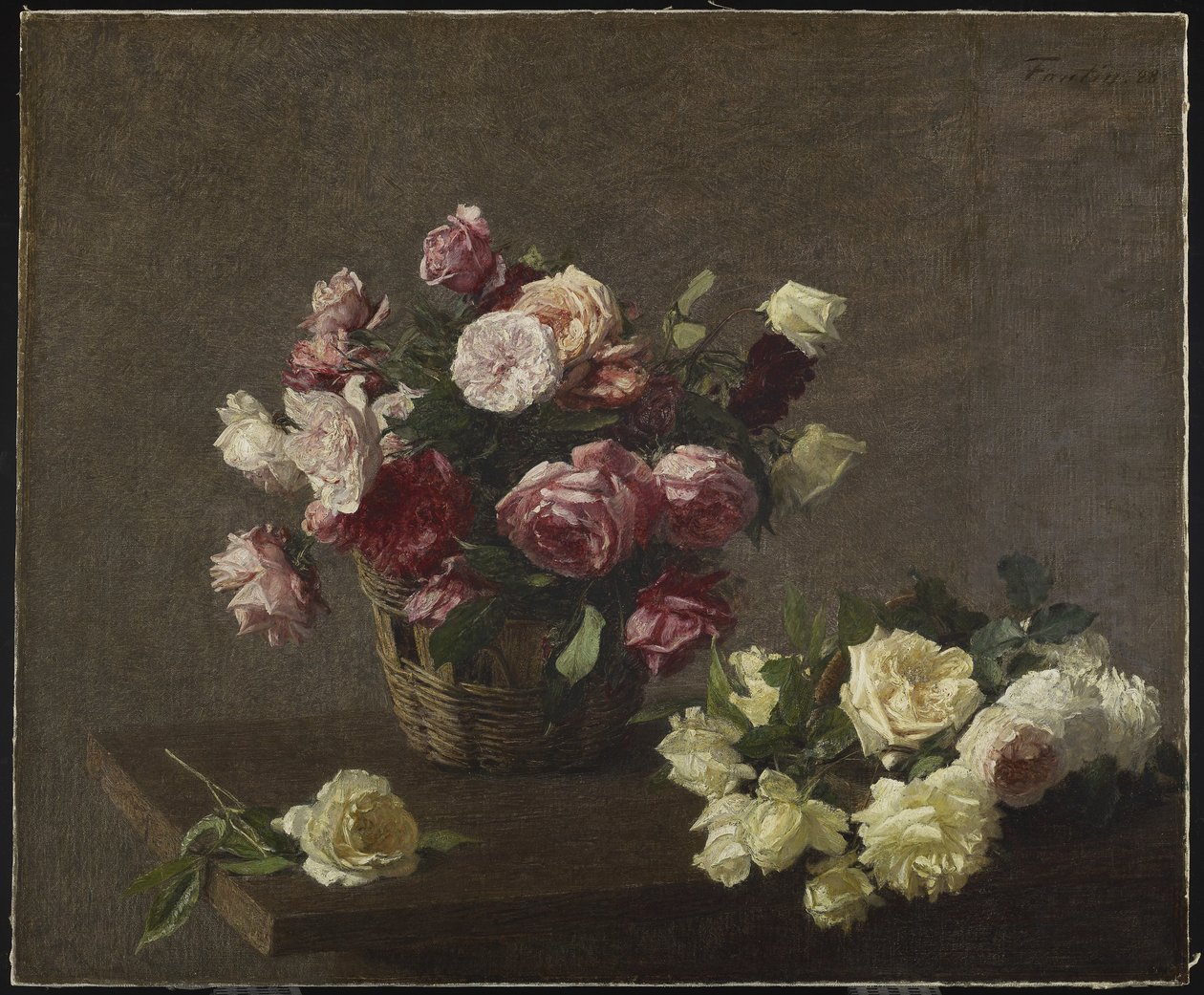 الورود في سلة ، أو الورود في سلة ، 1888 بواسطة Ignace Henri Jean Fantin Latour
