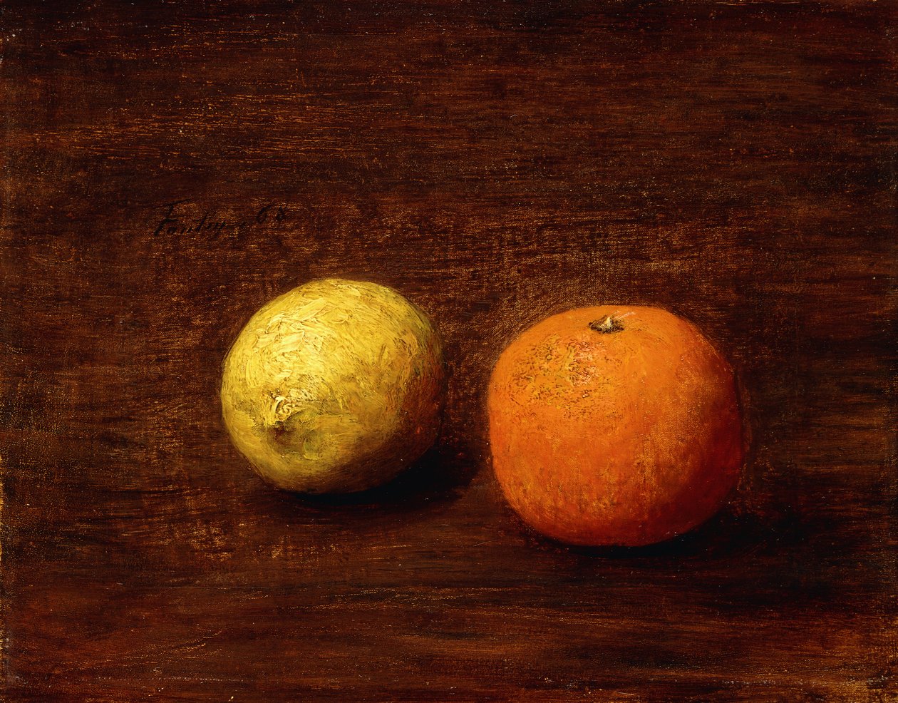 لا تزال الحياة ، الليمون والبرتقال ؛ Nature Morte ، Citron et Orange ، 1868 بواسطة Ignace Henri Jean Fantin Latour