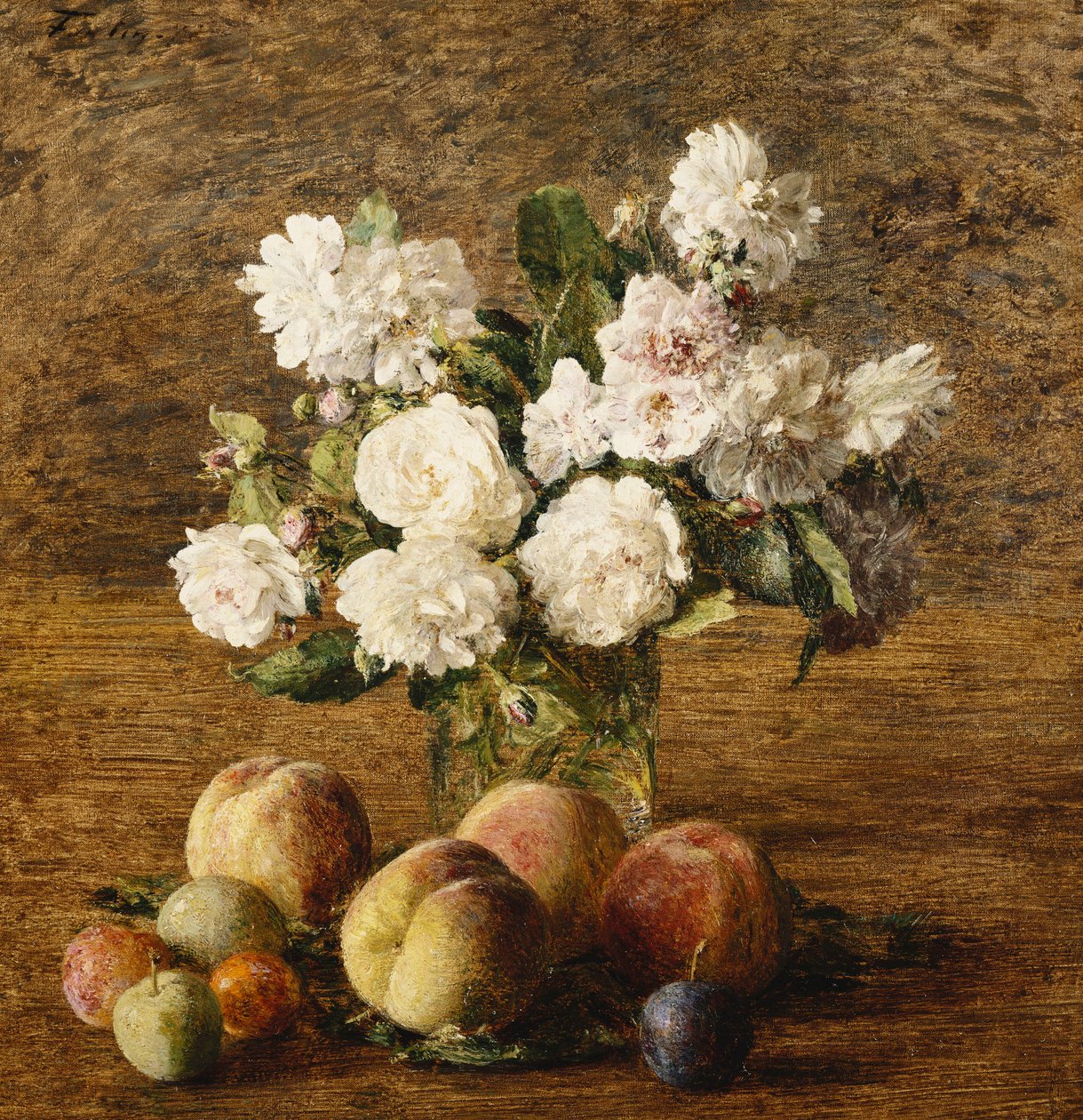 الحياة الساكنة: الورود والفواكه؛ طبيعة Morte: Roses et Fruits ، 1878 بواسطة Ignace Henri Jean Fantin Latour