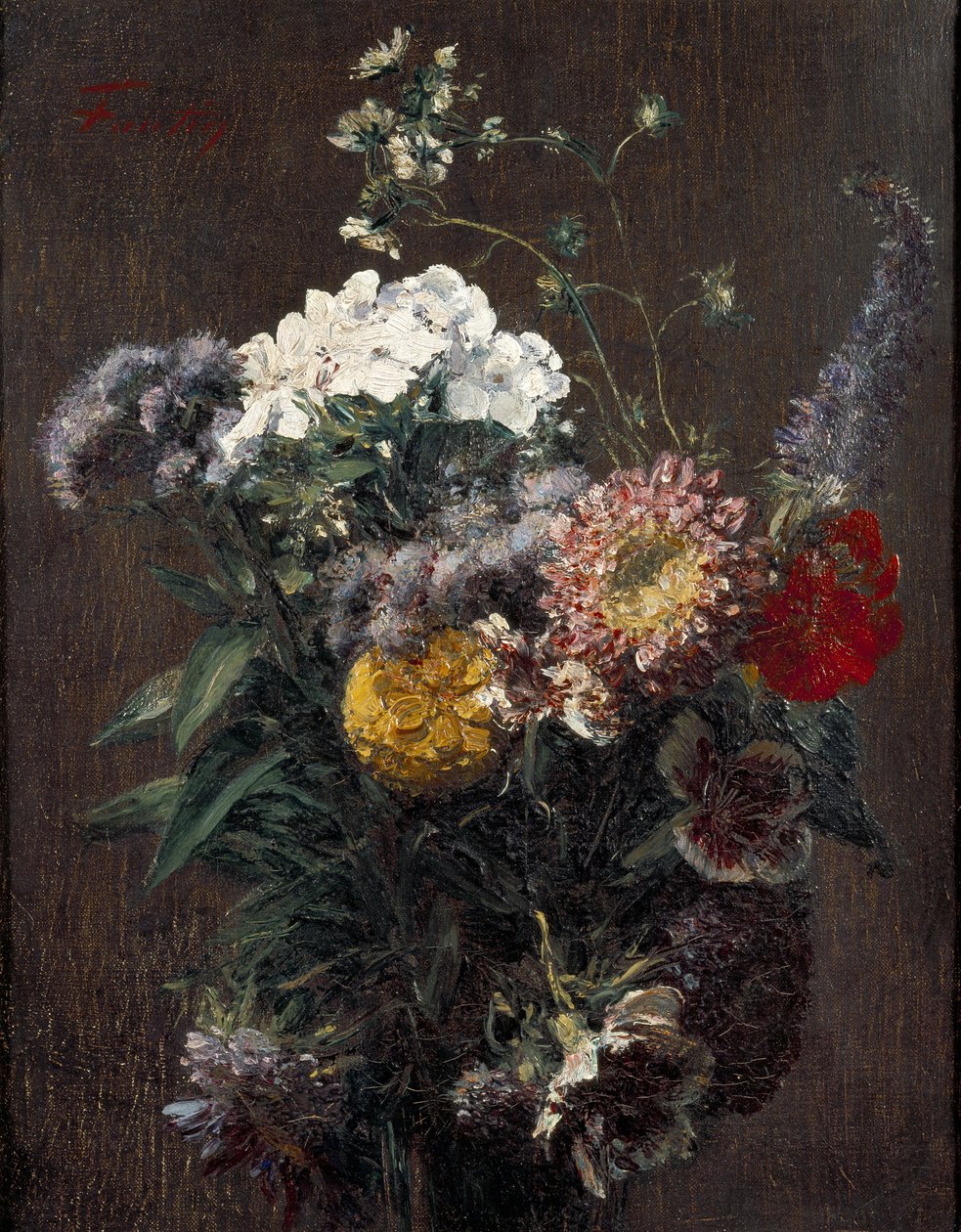 الحياة الساكنة: زهور مختلطة بواسطة Ignace Henri Jean Fantin Latour