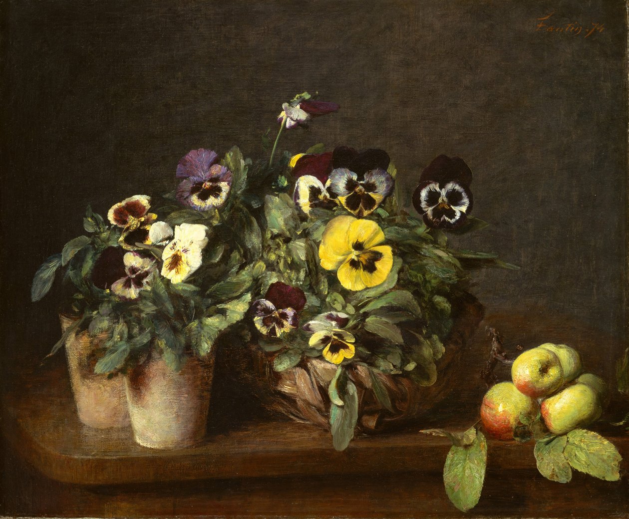 لا تزال الحياة مع زهور الثالوث ، 1874 بواسطة Ignace Henri Jean Fantin Latour