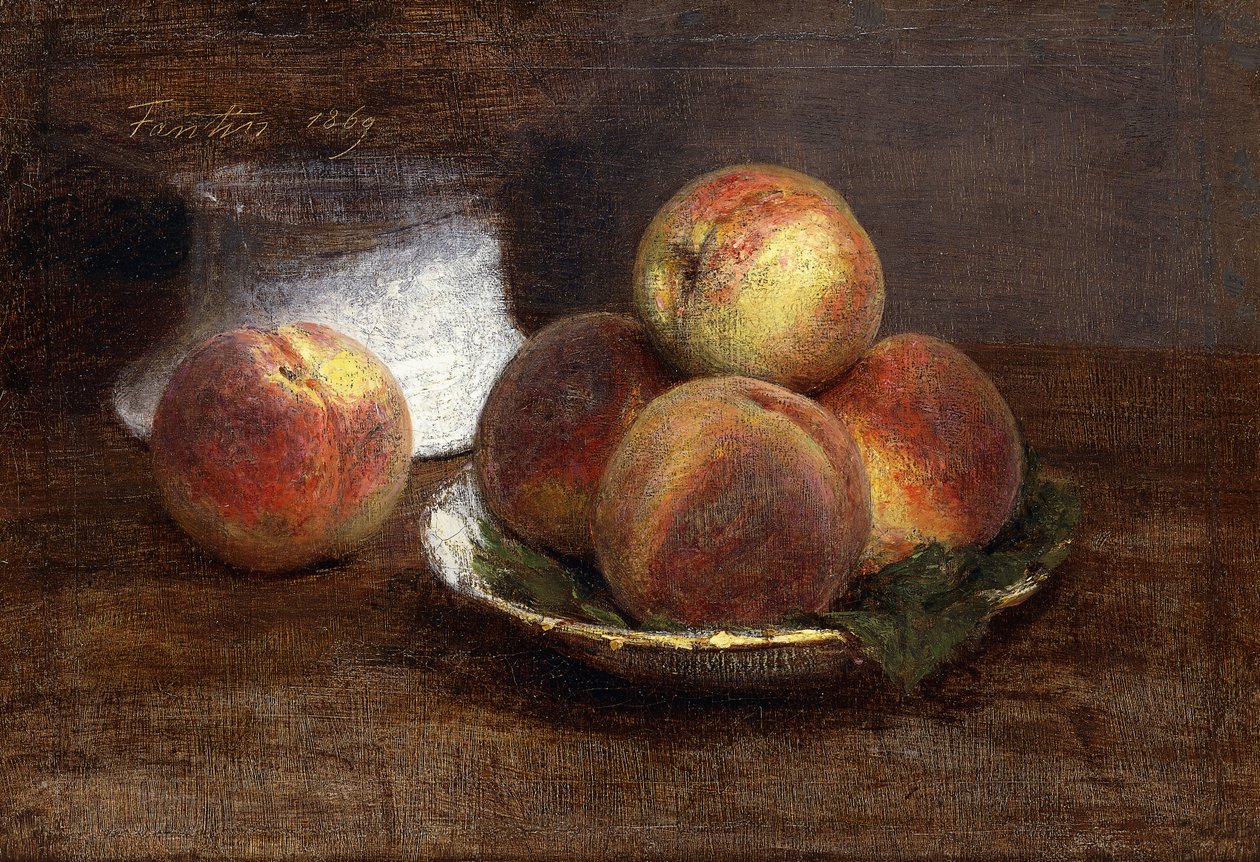 وعاء الخوخ ؛ حوض الصيد ، 1869 بواسطة Ignace Henri Jean Fantin Latour