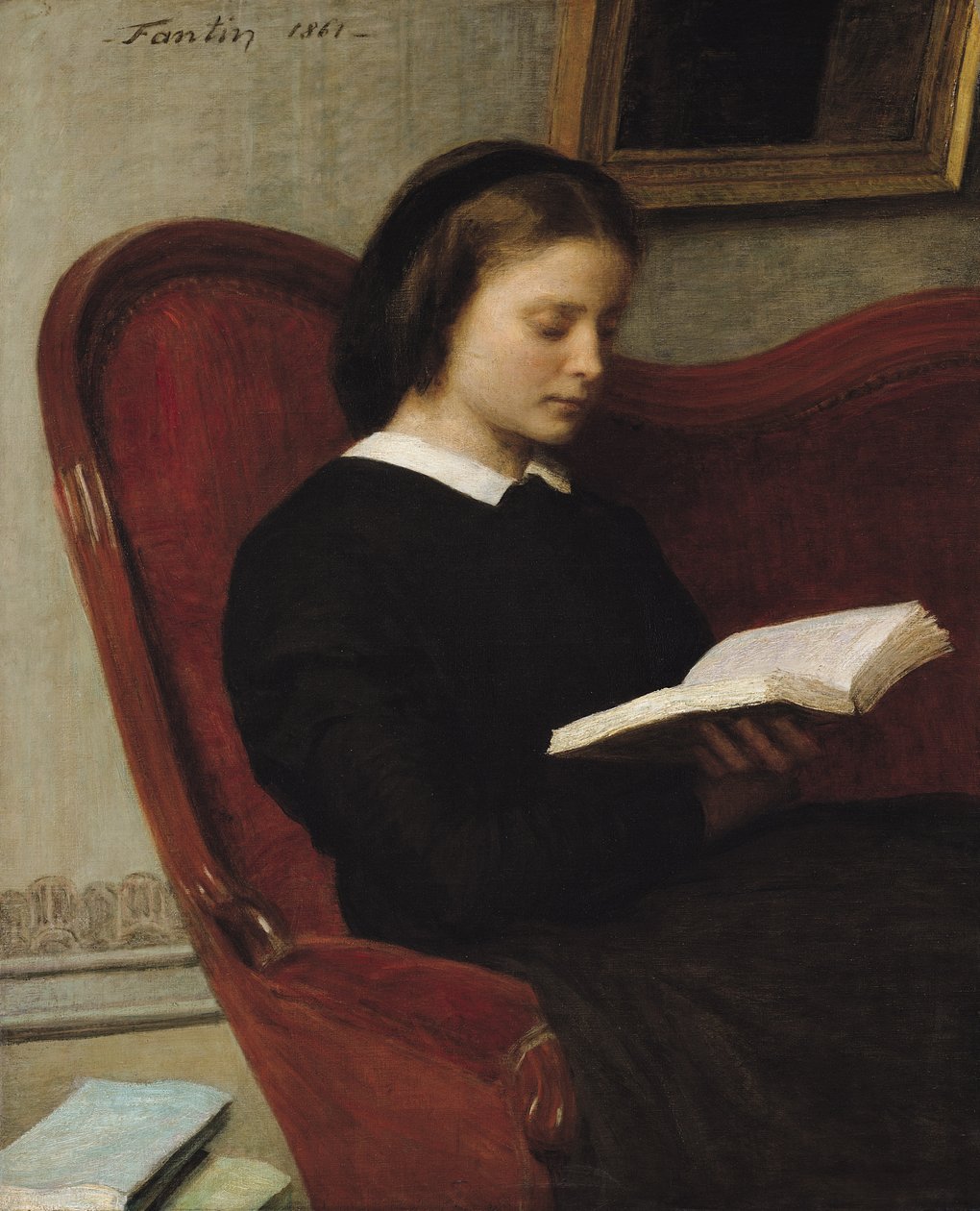 القارئ ، 1861 بواسطة Ignace Henri Jean Fantin Latour