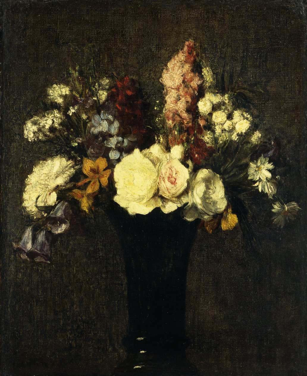 مزهرية ورود؛ إناء الزهور ، 1869 بواسطة Ignace Henri Jean Fantin Latour
