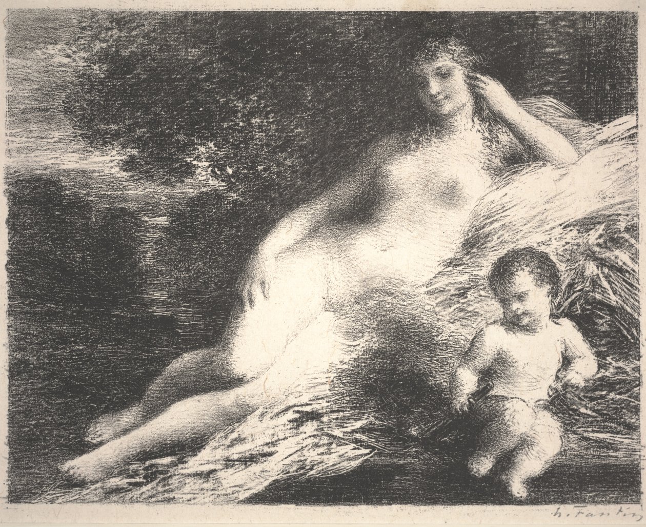 فينوس وكوبيد بواسطة Ignace Henri Jean Fantin Latour