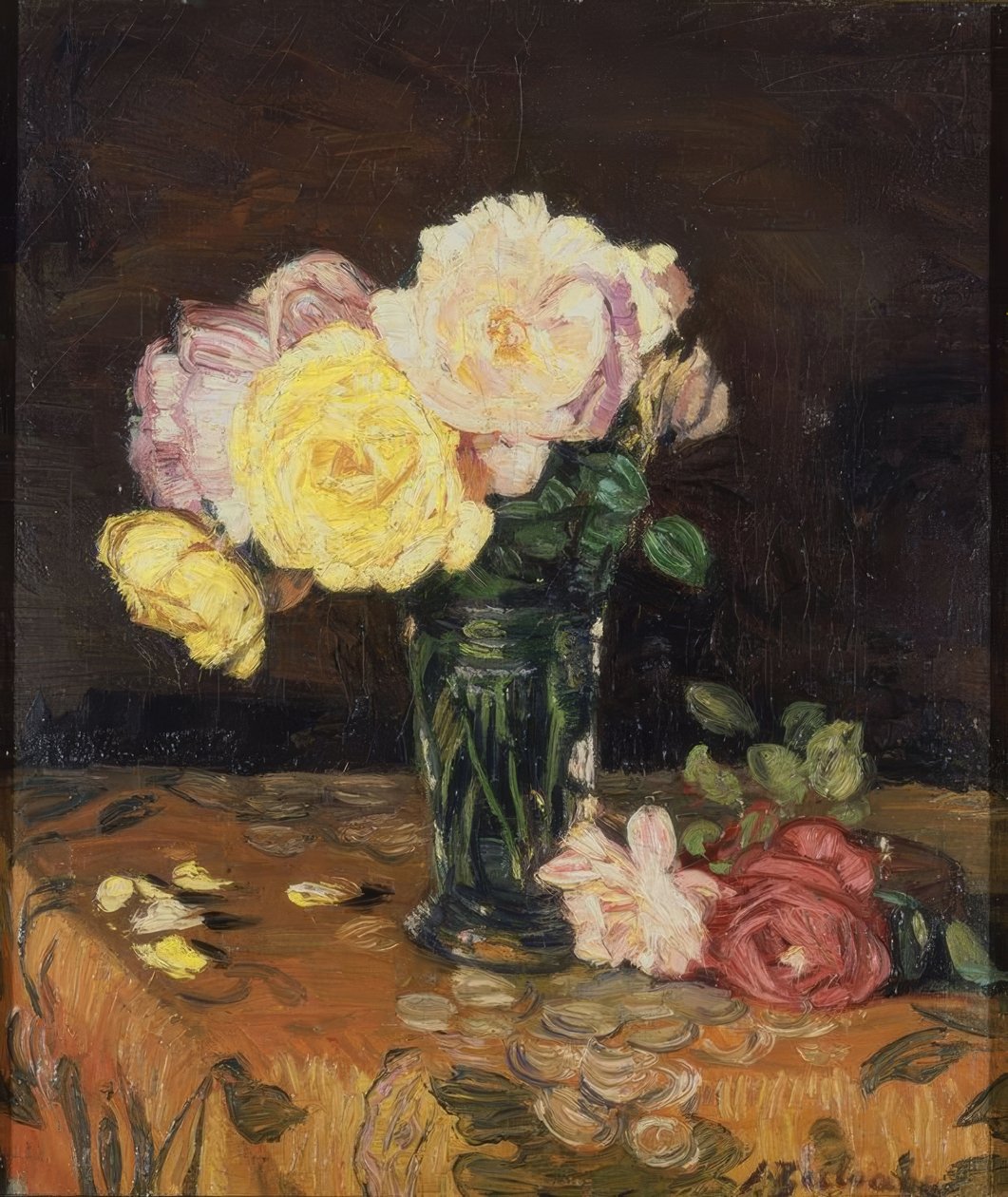 مزهرية بالورود - 1931 - O - L - 50 × 43 سم بواسطة Ignacio Zuloaga y Zabaleta