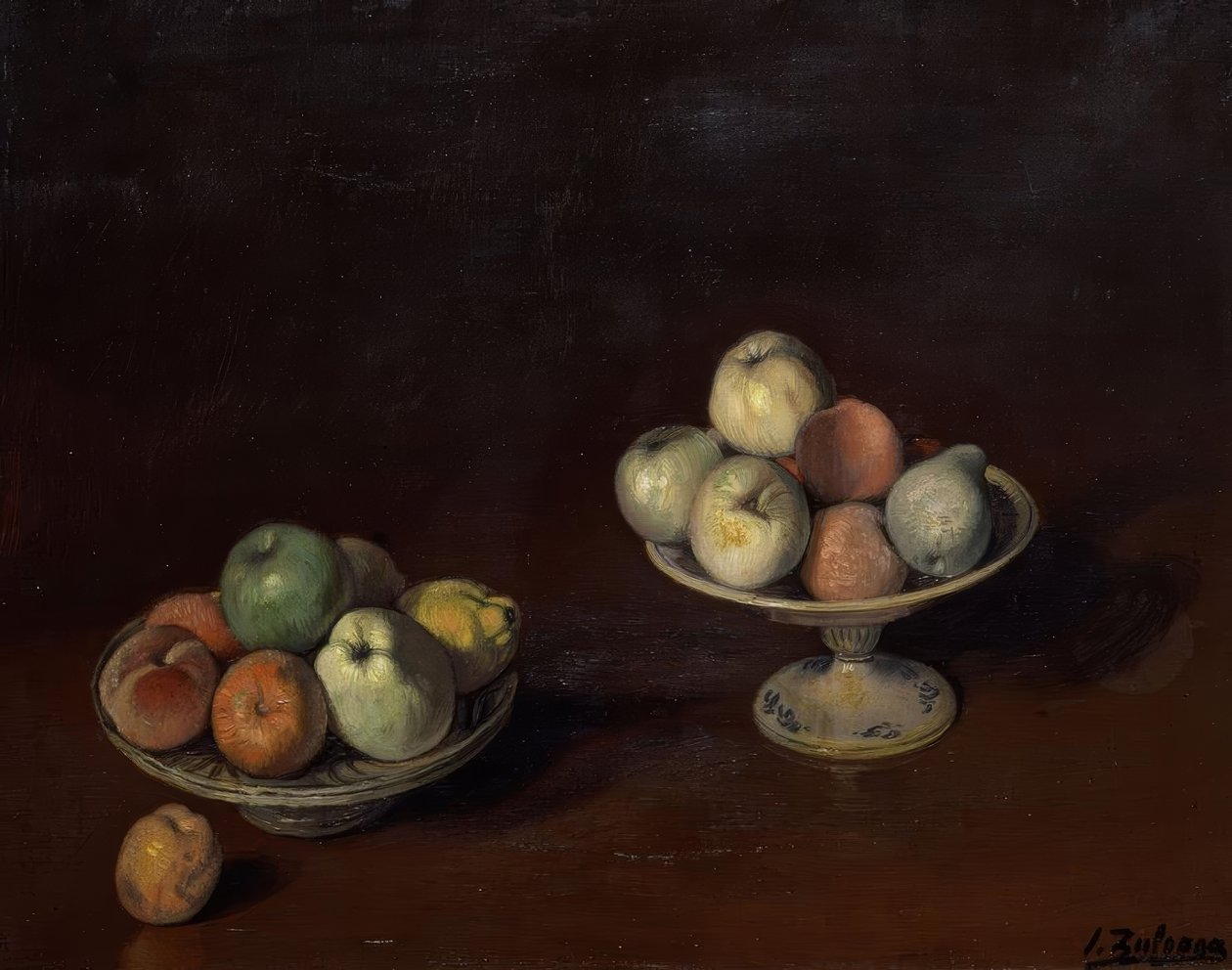خبز الفاكهة وصحن التفاح - O - L - 69X88 سم بواسطة Ignacio Zuloaga y Zabaleta