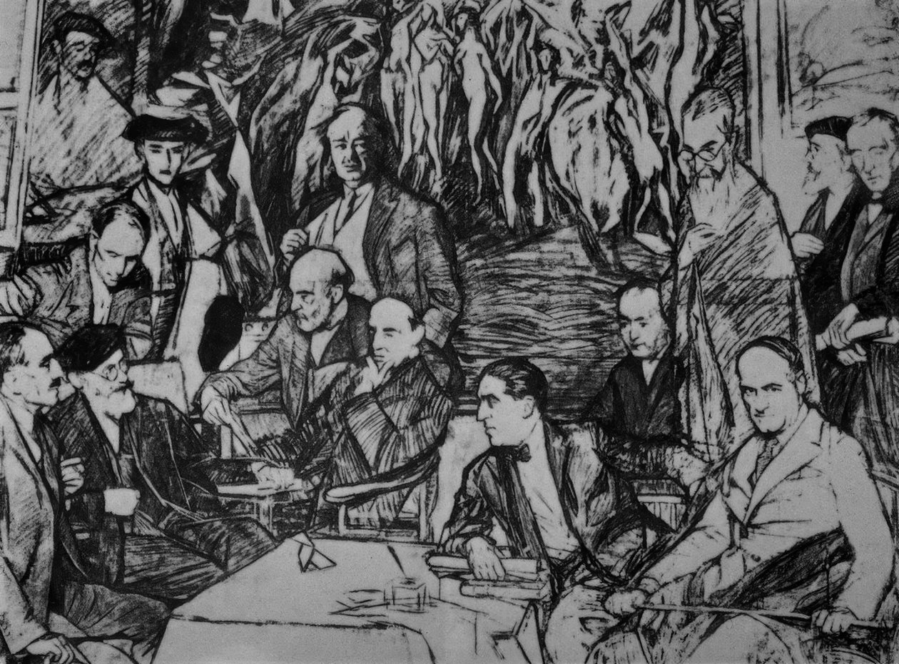 أصدقائي - 1920-36 - رسم - كربون - زيت - قماش - 234X292 سم بواسطة Ignacio Zuloaga y Zabaleta