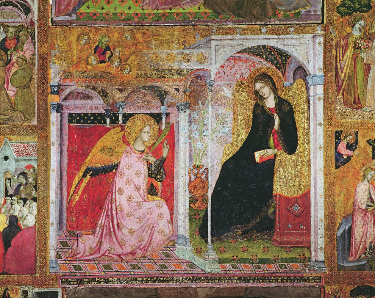 البشارة ، لوحة جدارية من بورزينكولا ، 1393 بواسطة Ilario da Viterbo