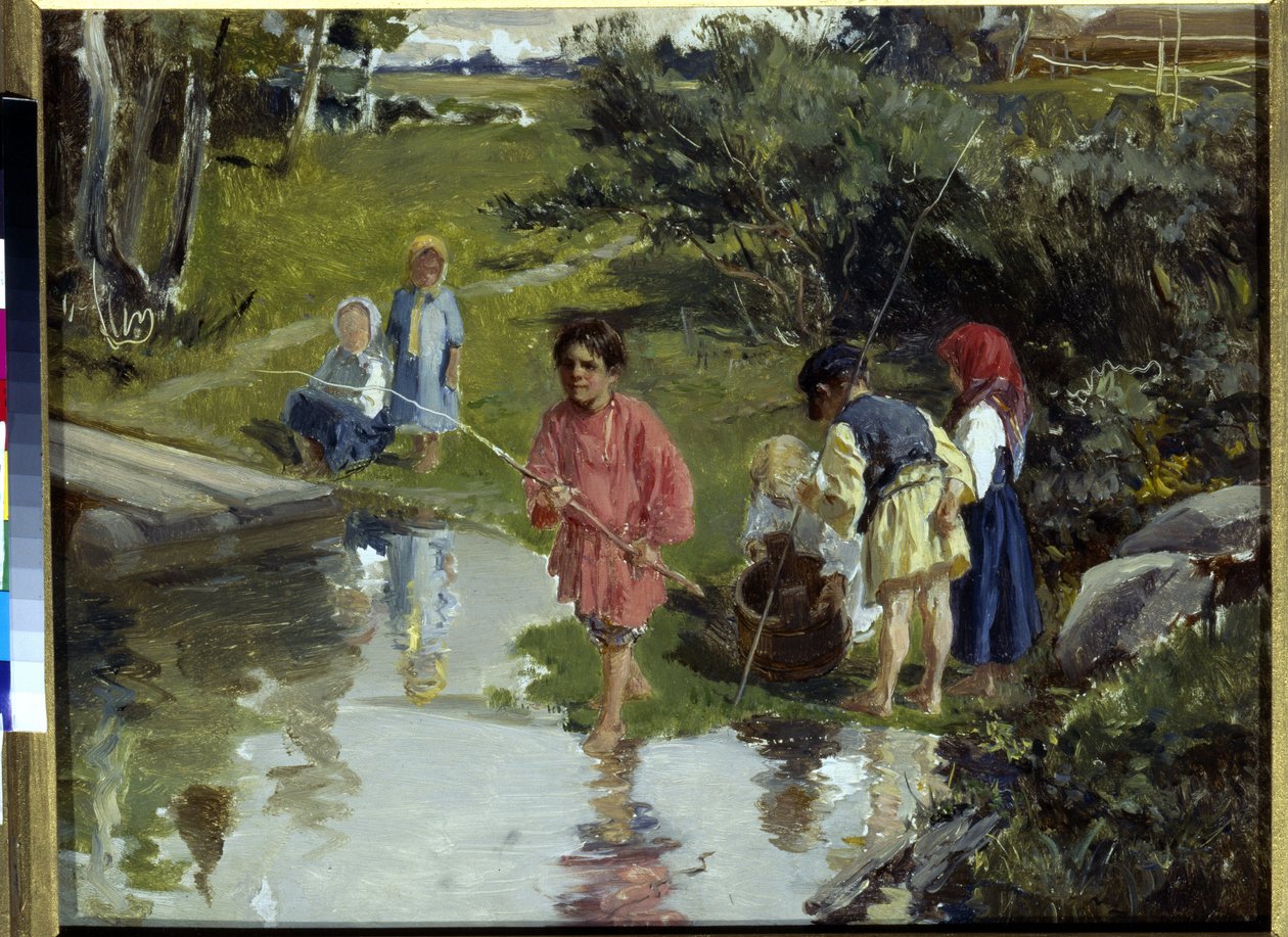 صيد الأطفال من قبل بريانيشنيكوف ، إيلاريون ميخائيلوفيتش (1840-1894) بواسطة إلاريون ميخائيلوفيتش بريانيشنيكوف