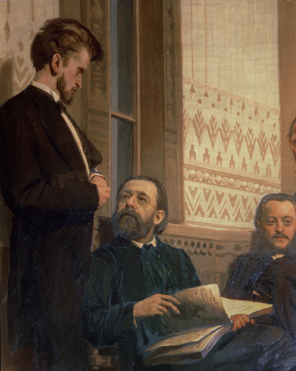 إدوارد فرانتسوفيتش نابرافنيك (1839-1916) وبيديريش سميتانا (1824-1884) ، من الملحنين السلافيين ، 1890 بواسطة ايليا افيموفيتش ريبين