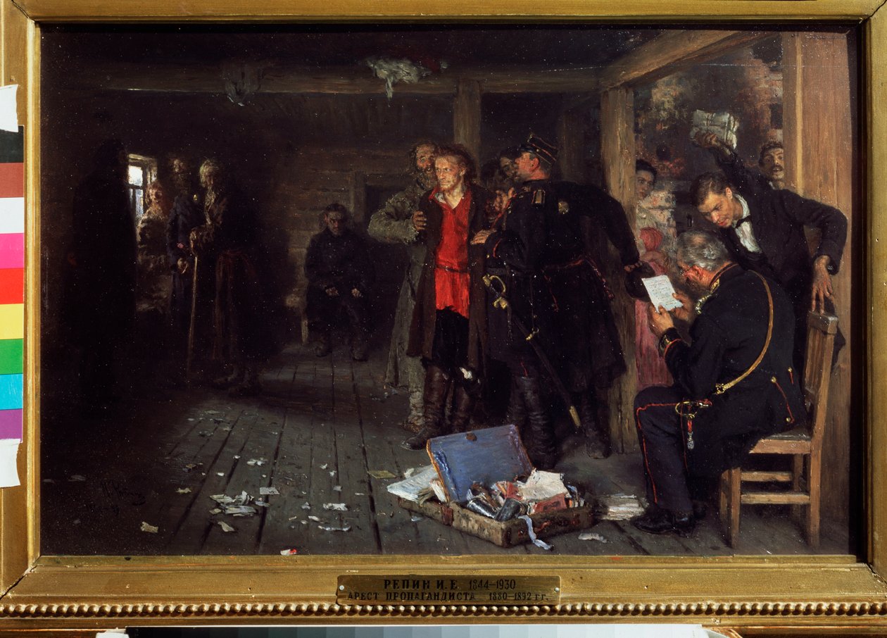 القبض على الداعية. رسم إيليا ريبين (إيليا ريبين) (1844-1930) ، زيت على خشب بواسطة ايليا افيموفيتش ريبين