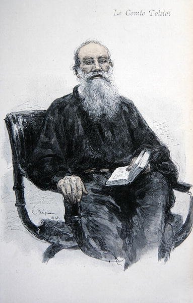 ليف نيكولايفيتش تولستوي (1828-1910) بواسطة ايليا افيموفيتش ريبين