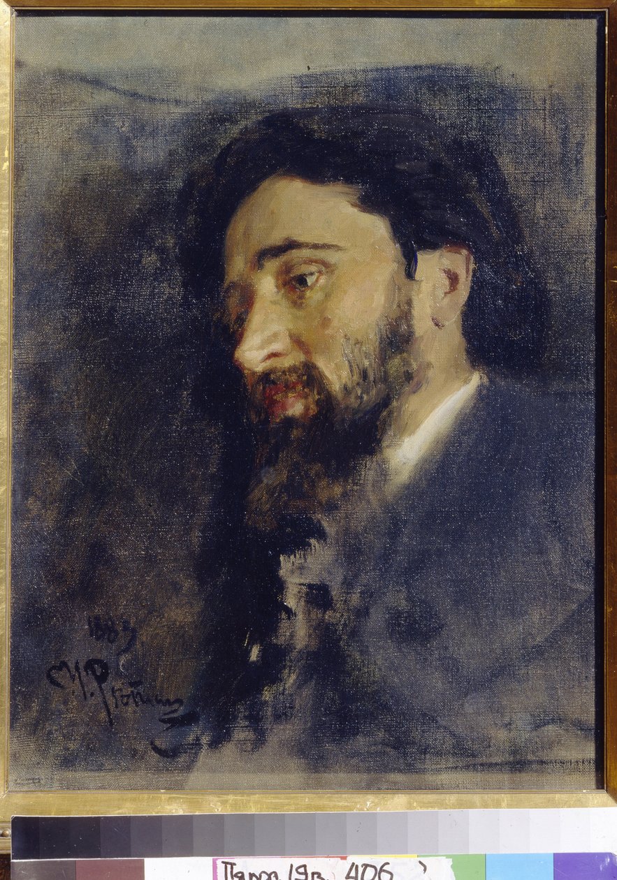 صورة للكاتب فسيفولود ميخائيلوفيتش جارشين (1855-1888). (صورة للمؤلف ف.م.جارشين). لوحة إيليا رفيموفيتش ريبين (إيليا ريبين) (1844-1930) ، زيت على قماش بواسطة ايليا افيموفيتش ريبين