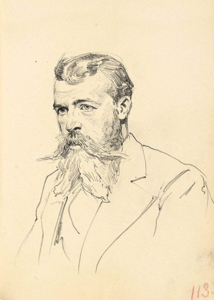 صورة لرجل مع شارب ولحية ، ج. 1872-1875 بواسطة ايليا افيموفيتش ريبين