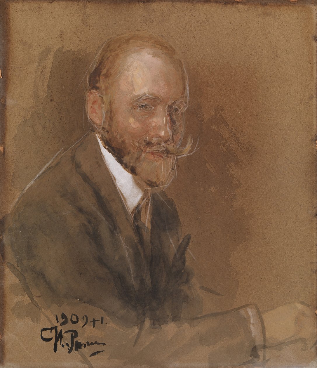صورة الكاتب المسرحي الأمير فلاديمير فلاديميروفيتش بارياتينسكي 1874-1941 بواسطة ايليا افيموفيتش ريبين