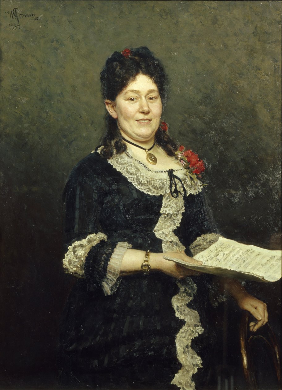 صورة لمغنية الأوبرا الكسندرا مولاس 1845-1929 ، 1883 بواسطة ايليا افيموفيتش ريبين