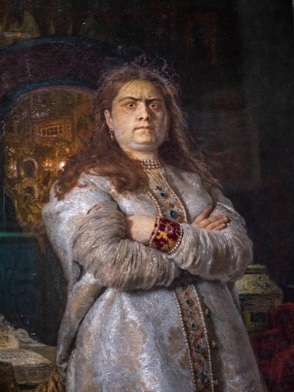 TSAREVNA SOFIA ALEXEIEVNA في مؤتمر نوفوديفيشي بواسطة ايليا افيموفيتش ريبين