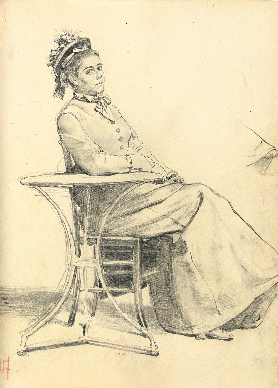 امرأة جالسة على طاولة مقهى ، ج. 1872-1875 بواسطة ايليا افيموفيتش ريبين