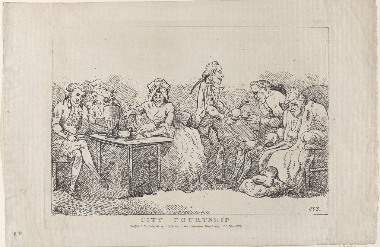 مغازلة المدينة ، 1786. ، 1786. بواسطة منتحل شخصية توماس رولاندسون.
