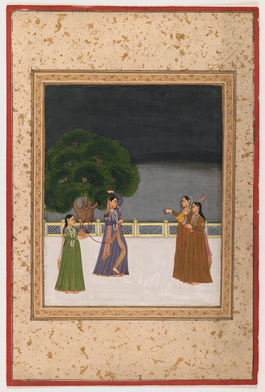 رسم مصغر ، أواخر القرنين الثامن عشر والتاسع عشر (مرحاض على ورق) بواسطة المدرسة الهندية