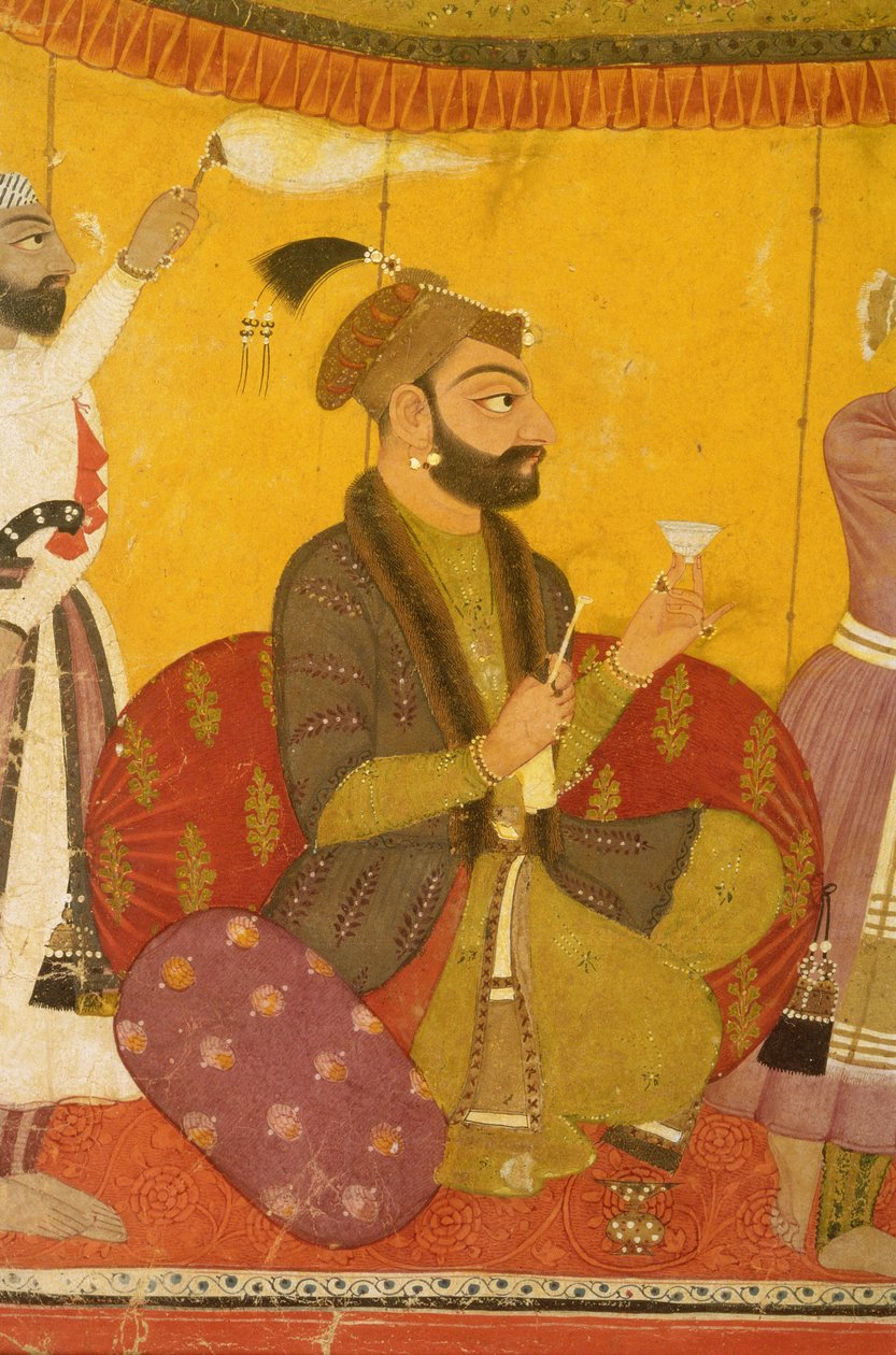 47.110 - 359 غوسين نارايان تسمم بحضور الإمبراطور جهانكير ، نوربور ، مدرسة باهاري ، 1725 بواسطة المدرسة الهندية