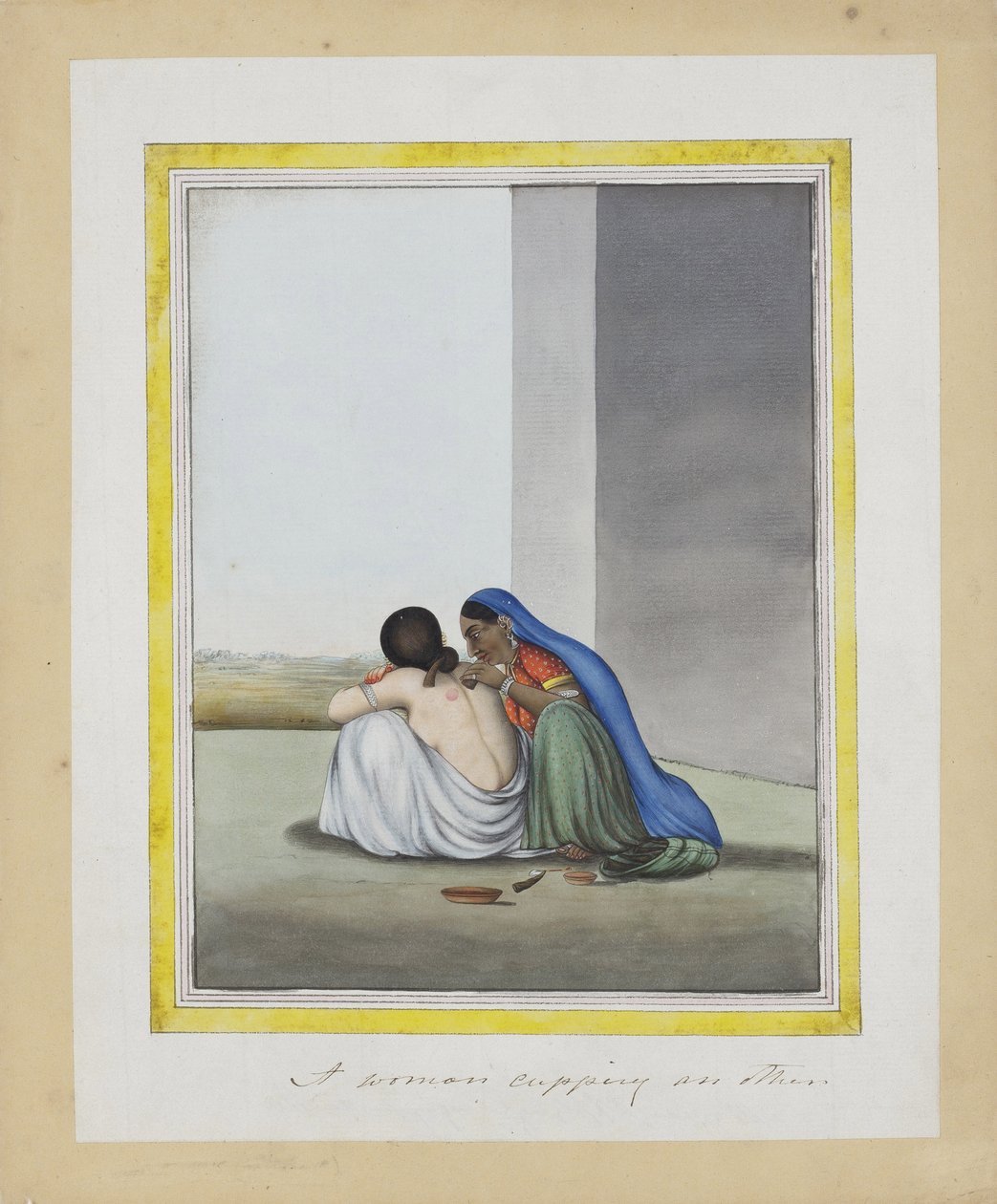 امرأة الحجامة آخر ، c.1815 (مرحاض غير شفاف على الورق) بواسطة المدرسة الهندية