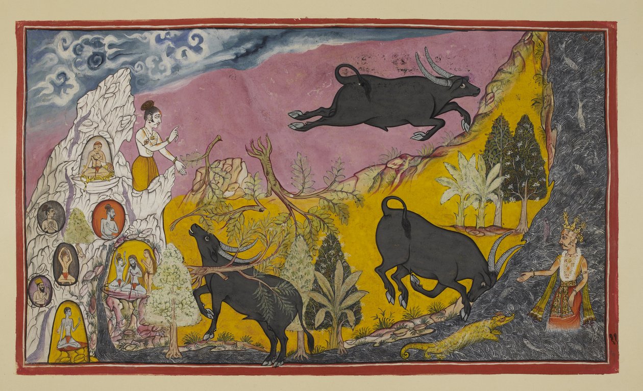 أضف 15296 (2) f.11r ، ثم يخبر Sugriva راما ولاكسمانا بمدى قوة أخيه با بواسطة المدرسة الهندية