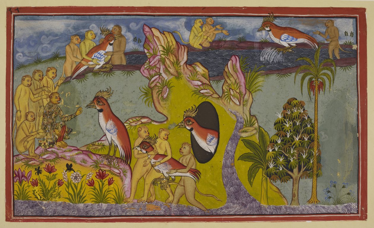 أضف 15296 (2) ص 68 و ، قردة أن تموت من خلال تجويع نفسها حتى الموت على شواطئ المحيط الجنوبي بدلاً من العودة لمواجهة غضب ملكهم. تم رؤيتهم من قبل النسر عديم الأجنحة سامباتي ، شقيق الملك النسر جاتايو ، الذي بواسطة المدرسة الهندية