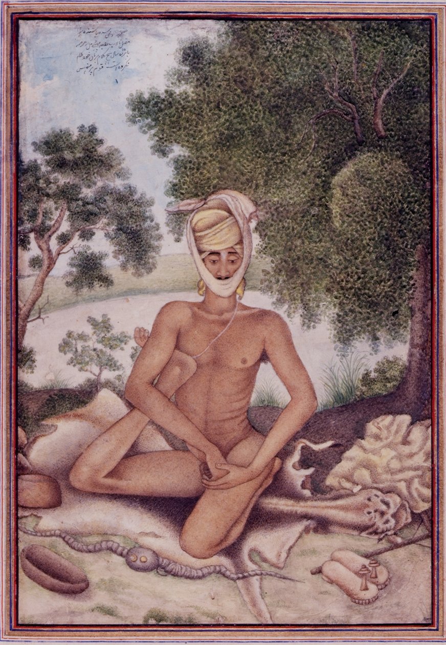 أضف 27255 ورقة 370v A Naked Ascetic ، من "تشريح الأقمام" التي جمعها العقيد جيمس سكينر (1778-1841) 1825 (الغواش على الورق) بواسطة المدرسة الهندية