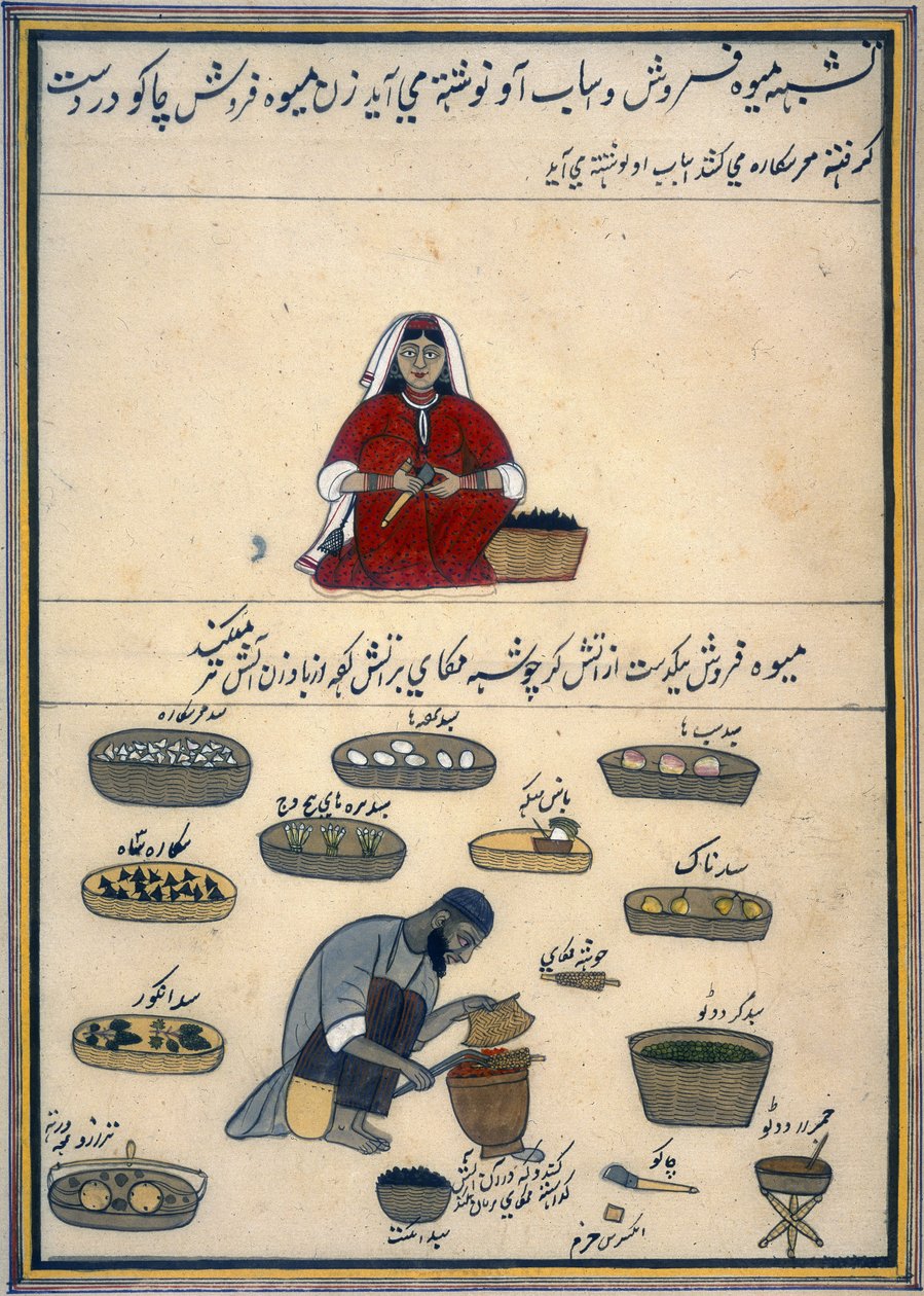 "ألبوم الصفقات الكشميرية" حوالي عام 1860 (ألوان مائية على ورق) بواسطة المدرسة الهندية