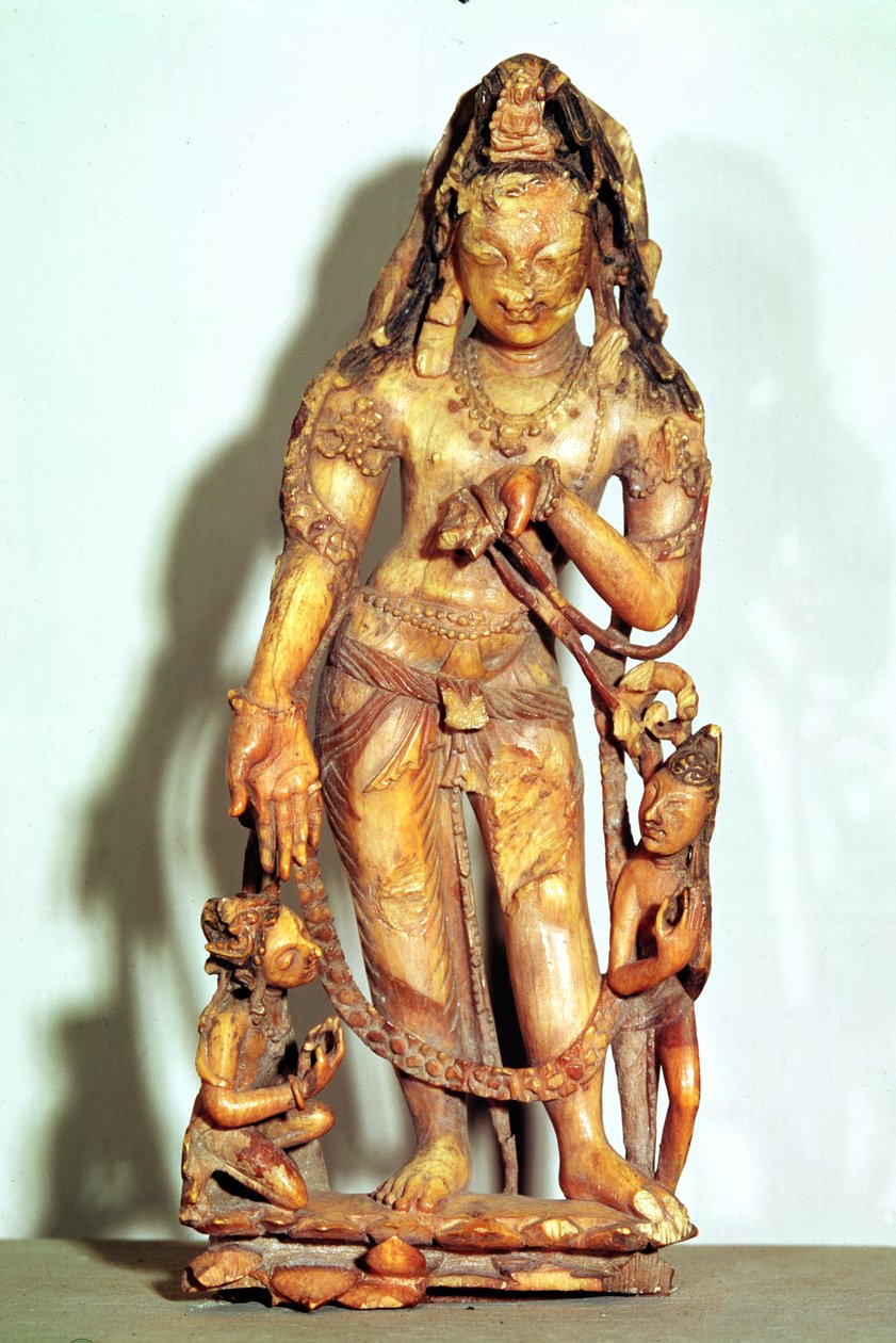 شخصية Avalokitesvara ، من كشمير بواسطة المدرسة الهندية