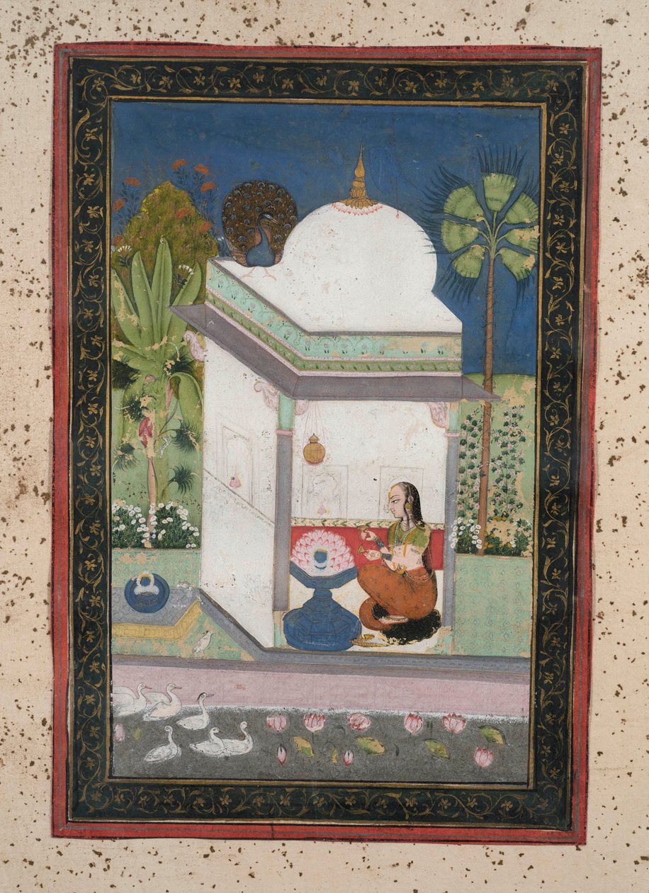 Bhairavi Ragini ، c.1790 (الغواش على الورق ، تجميل الذهب) بواسطة المدرسة الهندية
