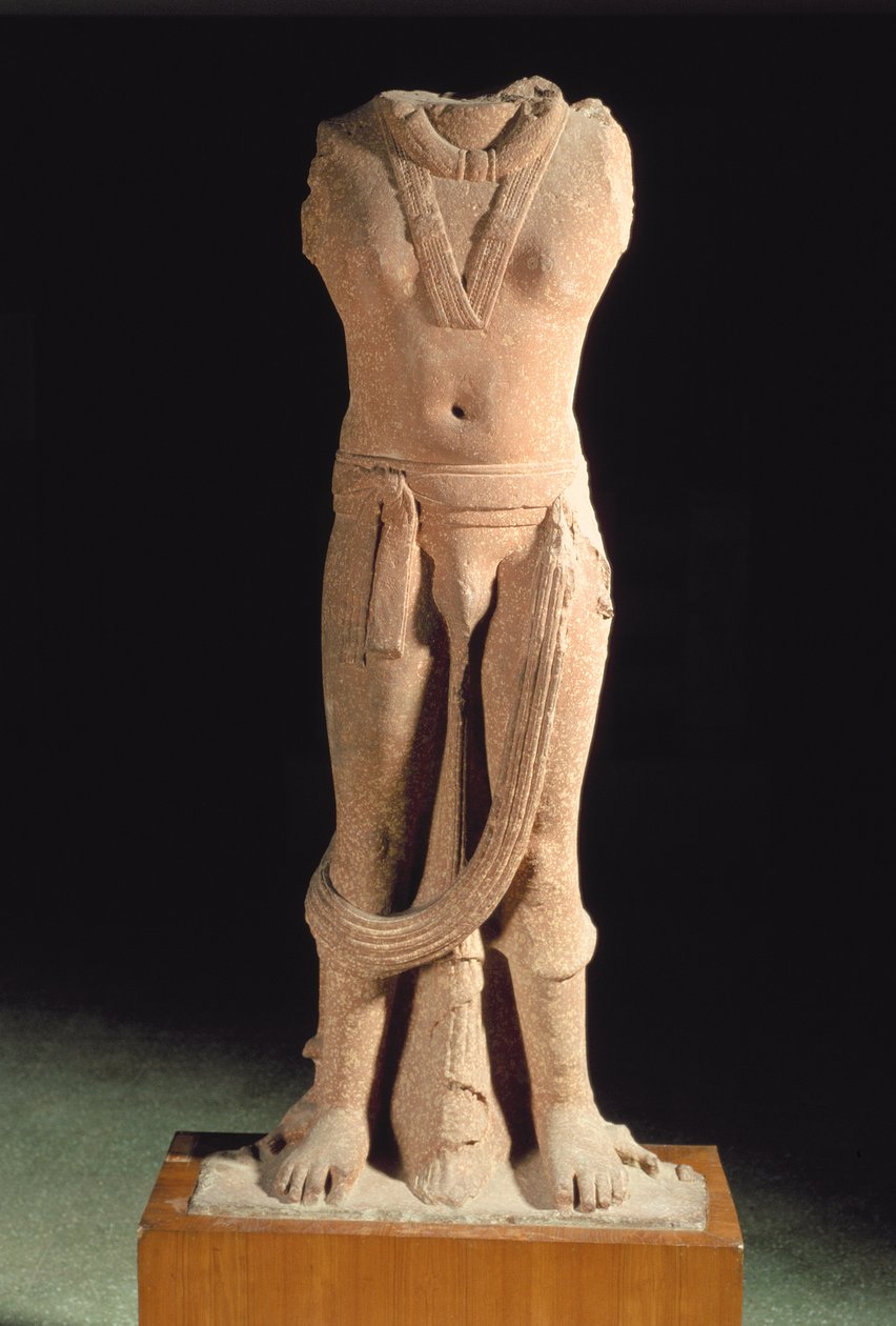 بوديساتفا ، Mathura (الحجر الرملي الأحمر) بواسطة المدرسة الهندية