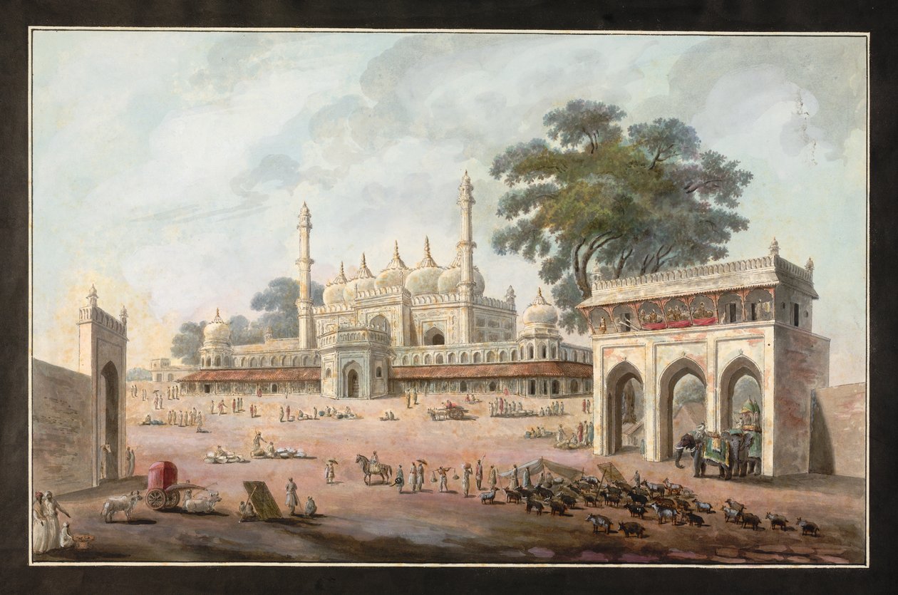مسجد تشاندي شوك وموني بيجوم ، مرشد أباد ، حوالي عام 1795 (ألوان مائية على ورق) بواسطة المدرسة الهندية