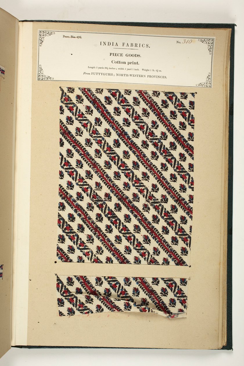 Cotton Print, Fatehgarh, Uttar Pradesh, India, Piece Goods, No. 310 from 